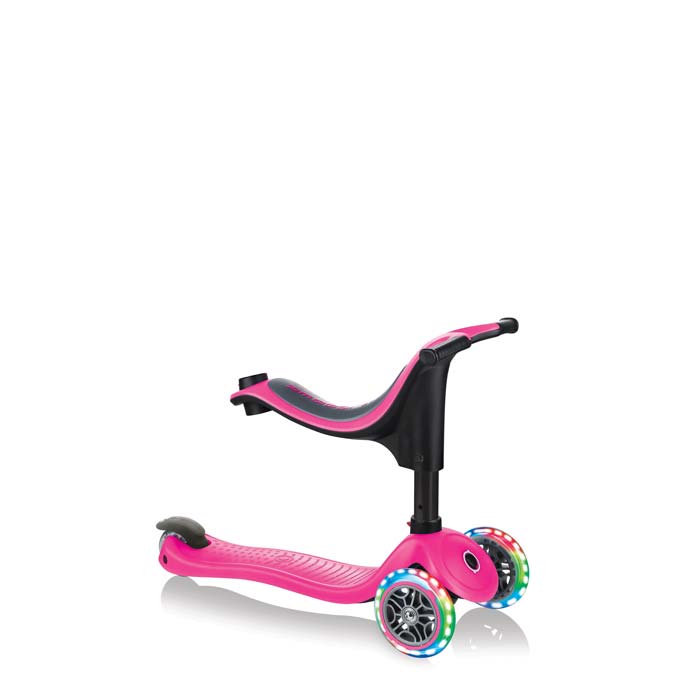 Тротинетка Globber 4 в 1 със стабилизатор, GO UP Sporty Lights - Розова