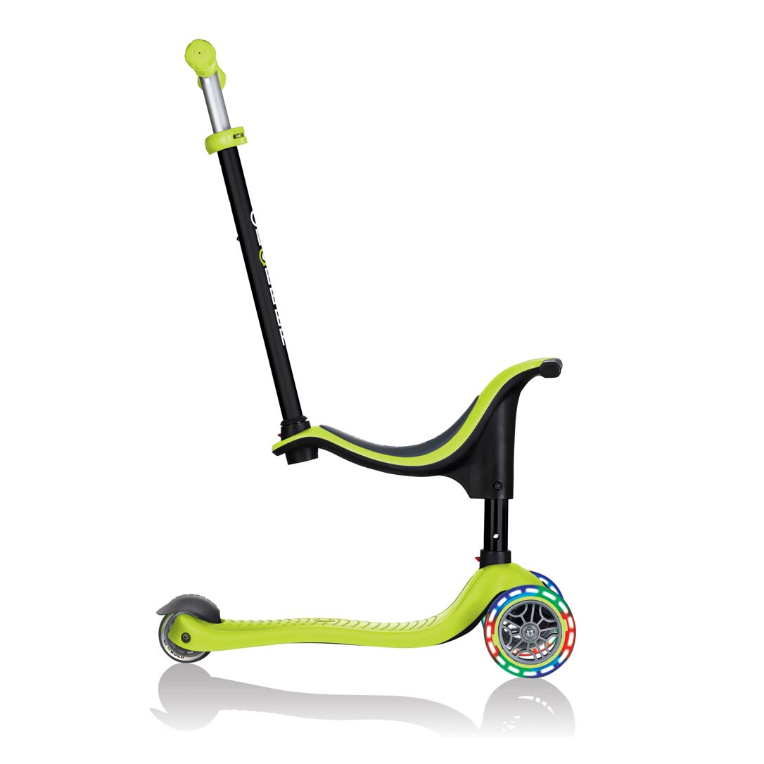 Тротинетка Globber 4 в 1 със стабилизатор, GO UP Sporty Lights - Зелена