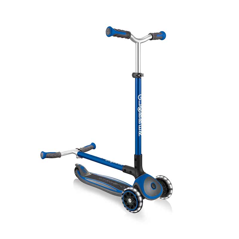 Globber Master Lights 3 Wheel Scooter, Blue