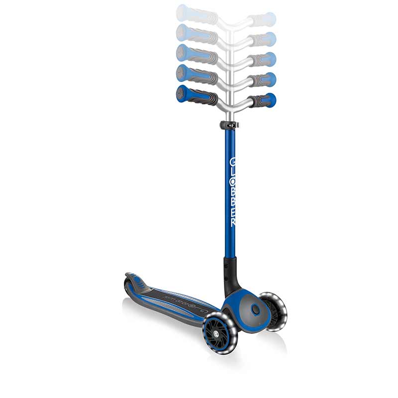 Globber Master Lights 3 Wheel Scooter, Blue
