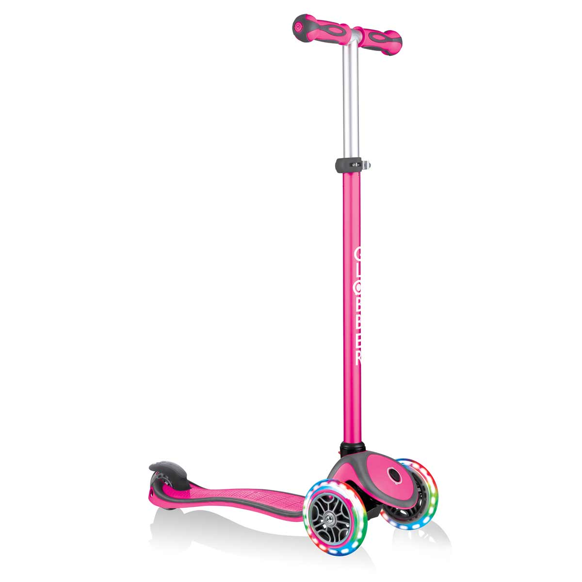 Тротинетка с родителски контрол 5 в 1 Globber Go Up Comfort Lights - розова