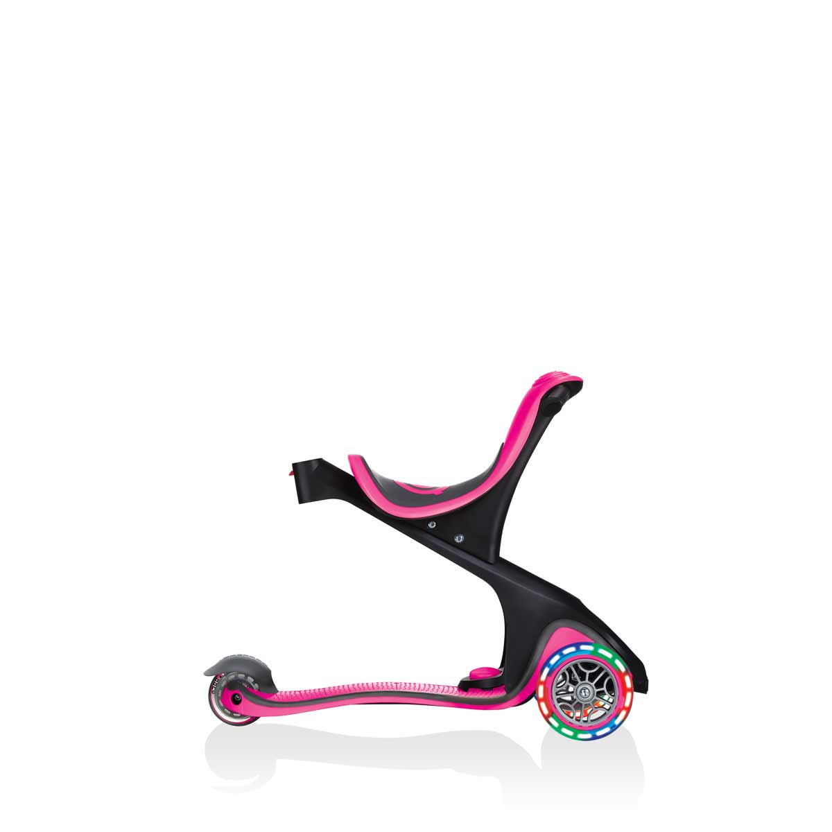 Тротинетка с родителски контрол 5 в 1 Globber Go Up Comfort Lights - розова