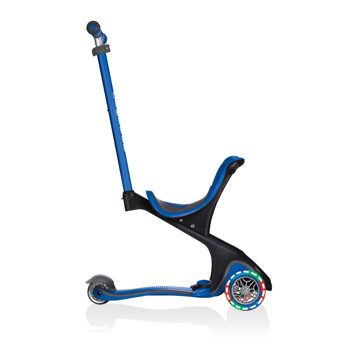 Тротинетка с родителски контрол 5 в 1 Globber Go Up Comfort Lights - синя