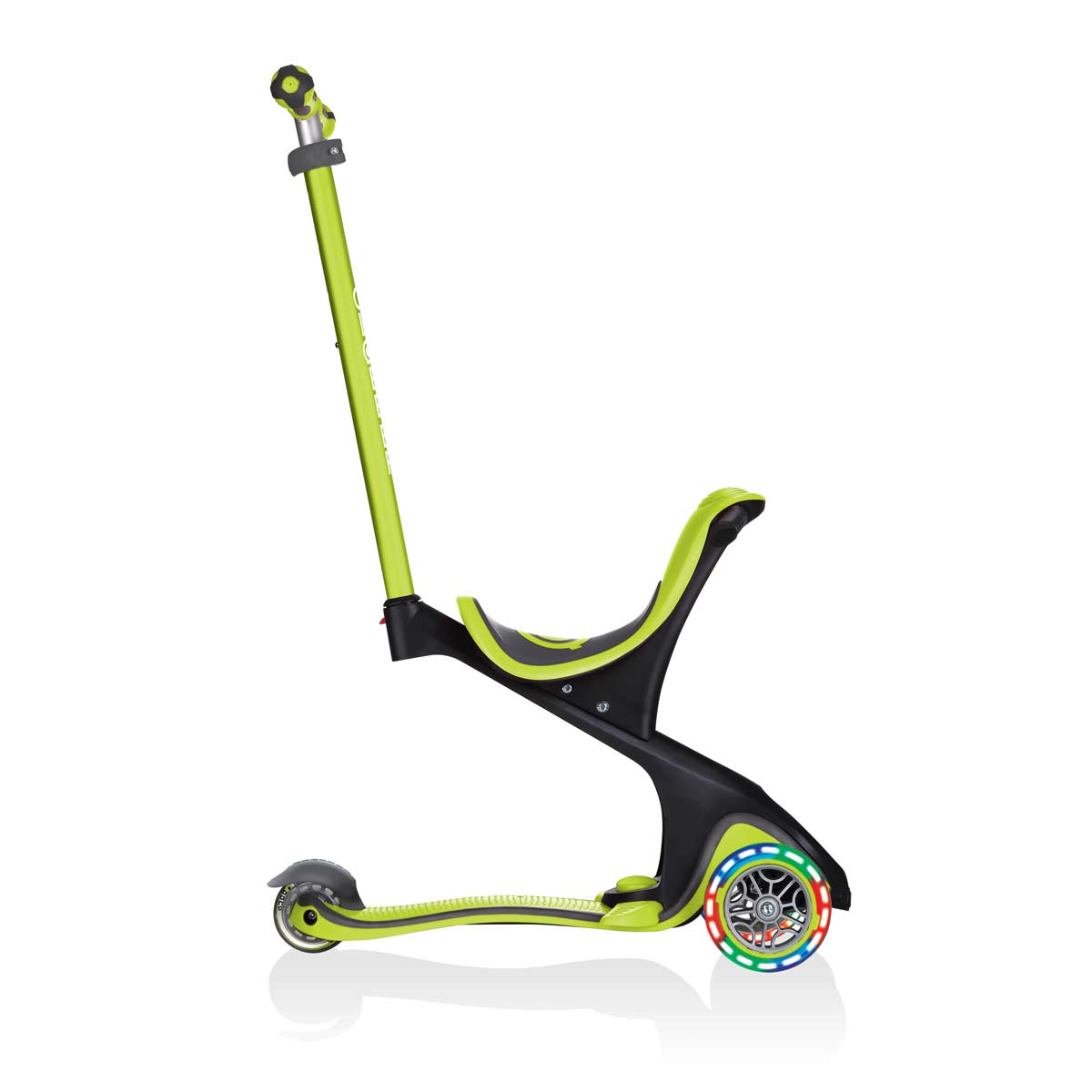 Тротинетка с родителски контрол 5 в 1 Globber Go Up Comfort Lights - зелена