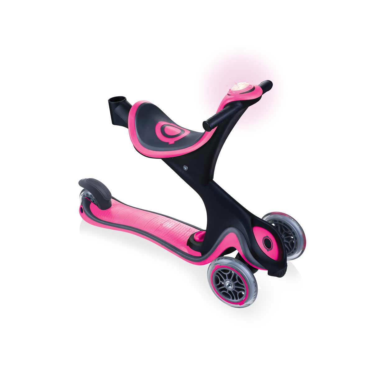 Тротинетка с родителски контрол 5 в 1 Globber Go Up Comfort Play - розова
