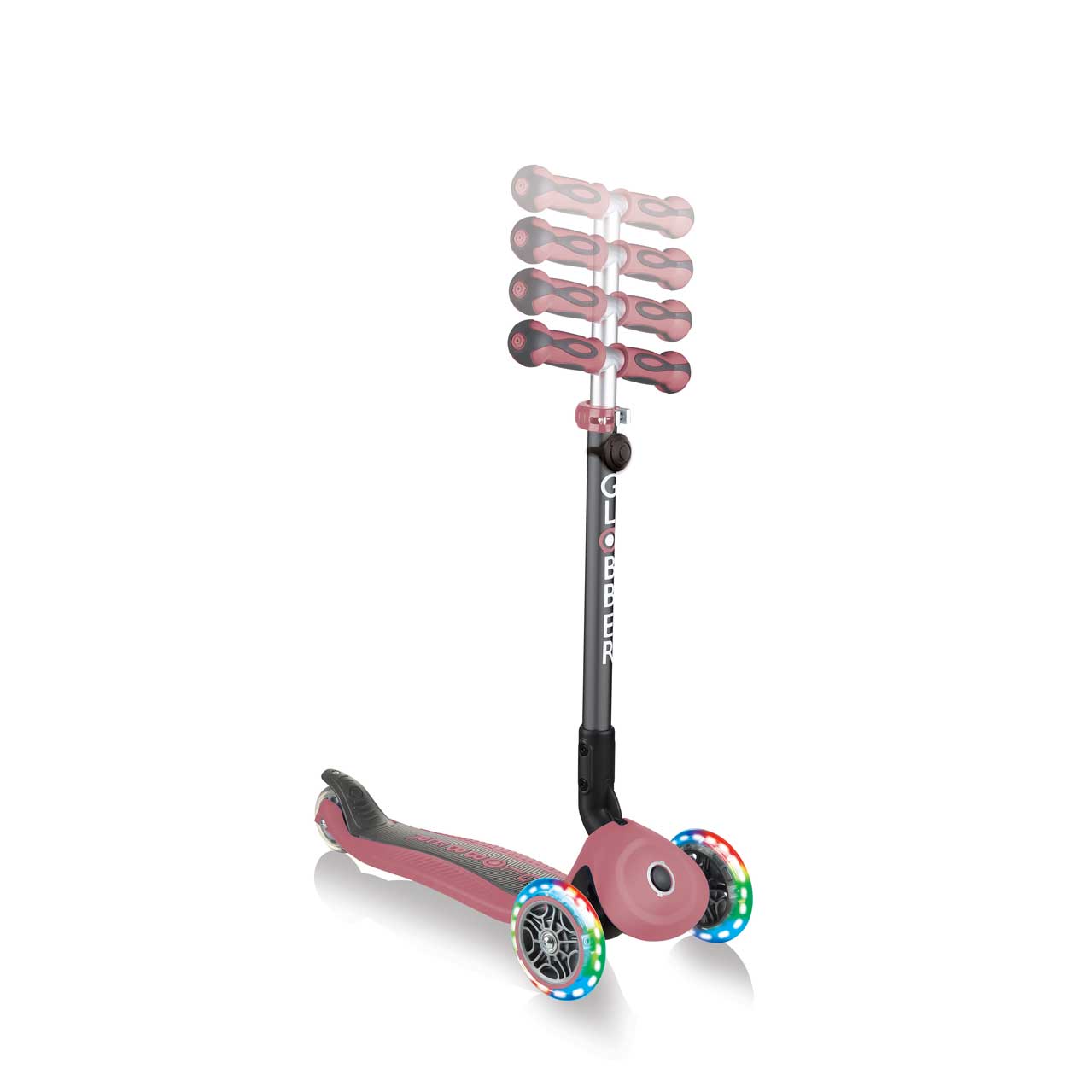 GO UP Deluxe Lights 5 in 1 Parental Control Scooter - Rose Ash