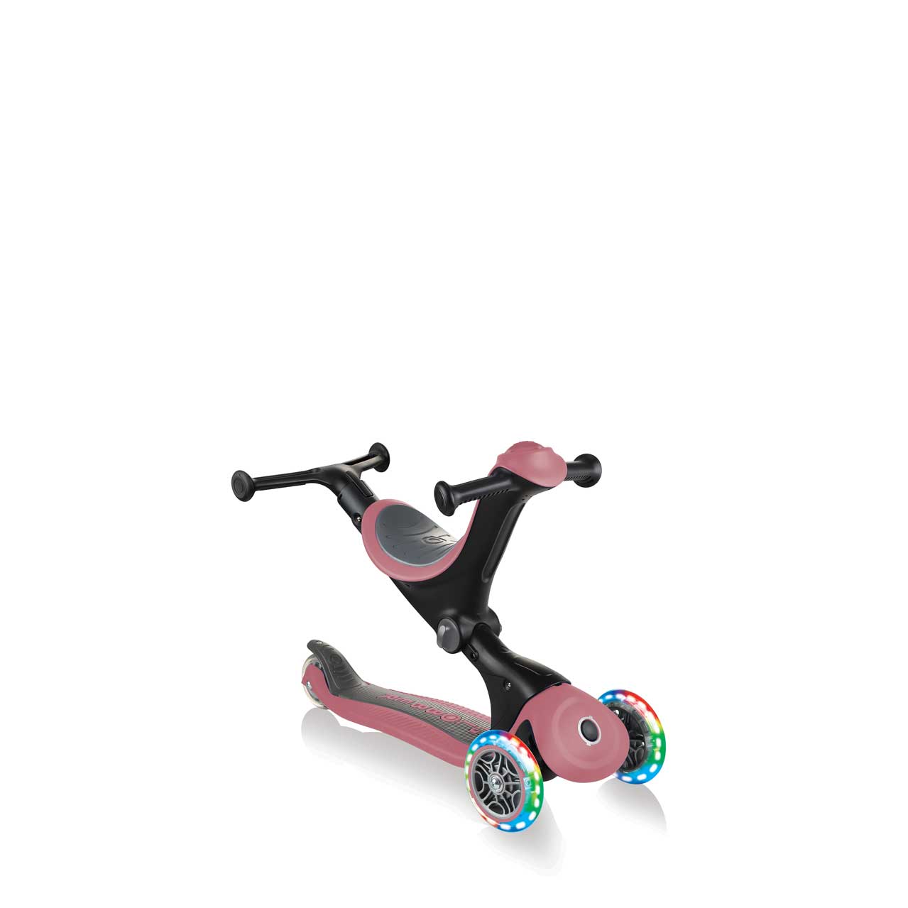 GO UP Deluxe Lights 5 in 1 Parental Control Scooter - Rose Ash