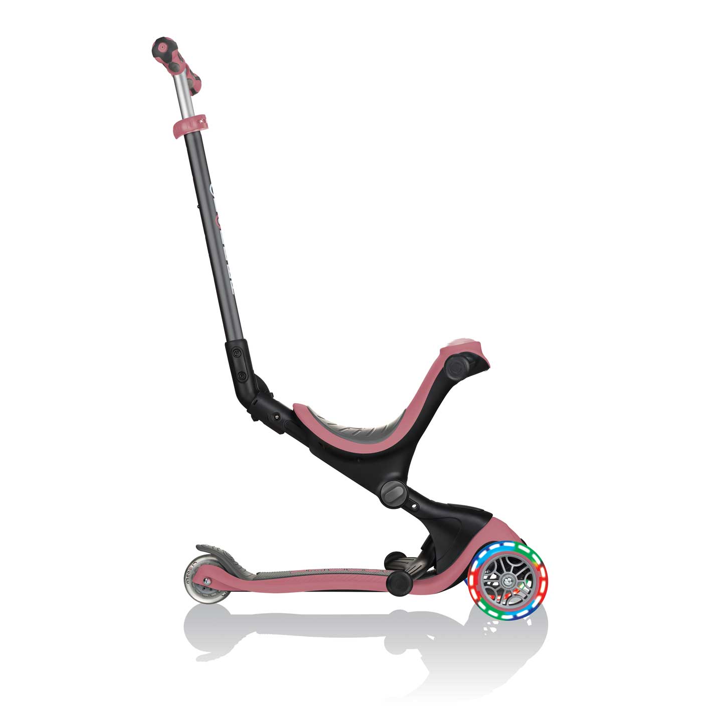 GO UP Deluxe Lights 5 in 1 Parental Control Scooter - Rose Ash
