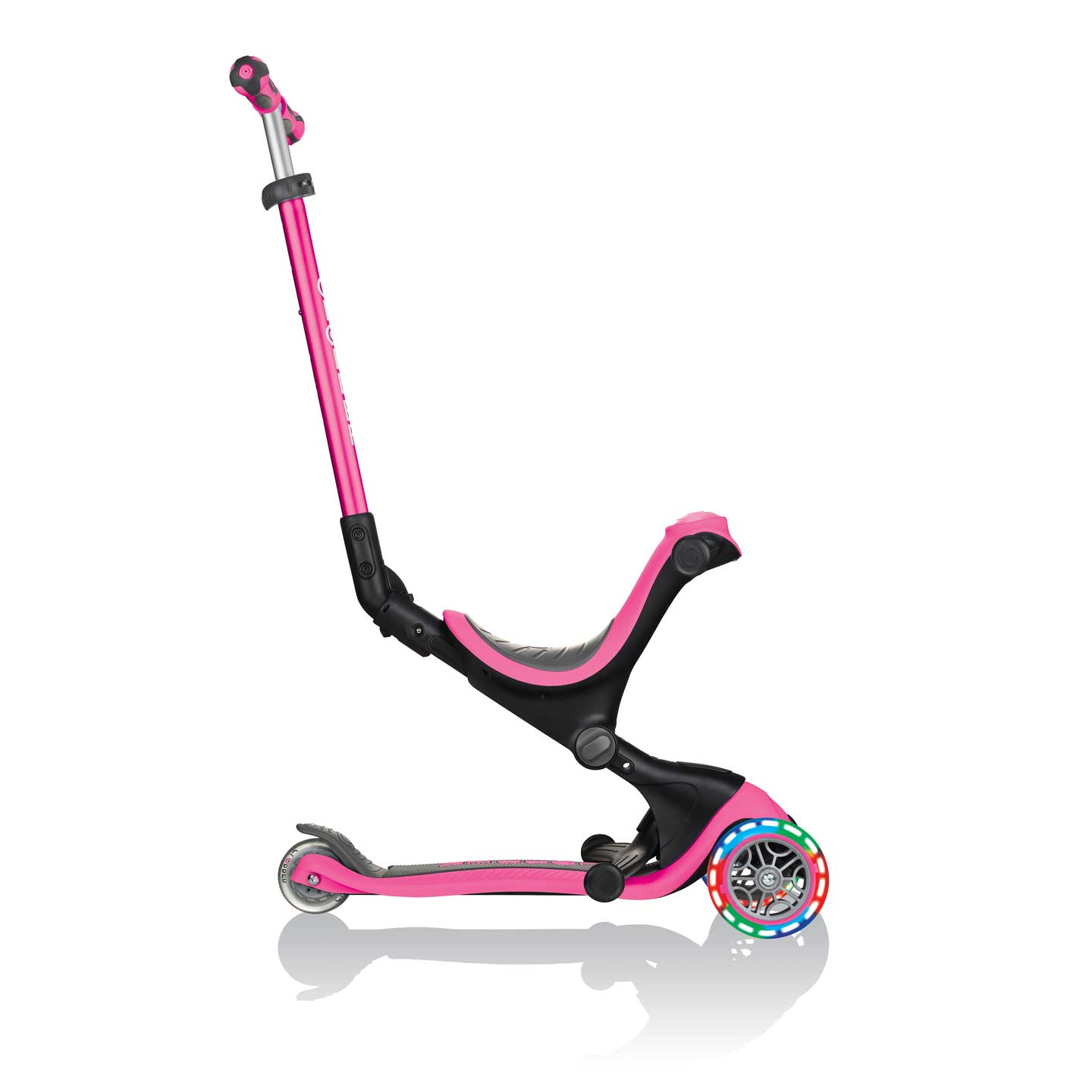 GO UP Deluxe Lights 5 in 1 Parental Control Scooter - Pink