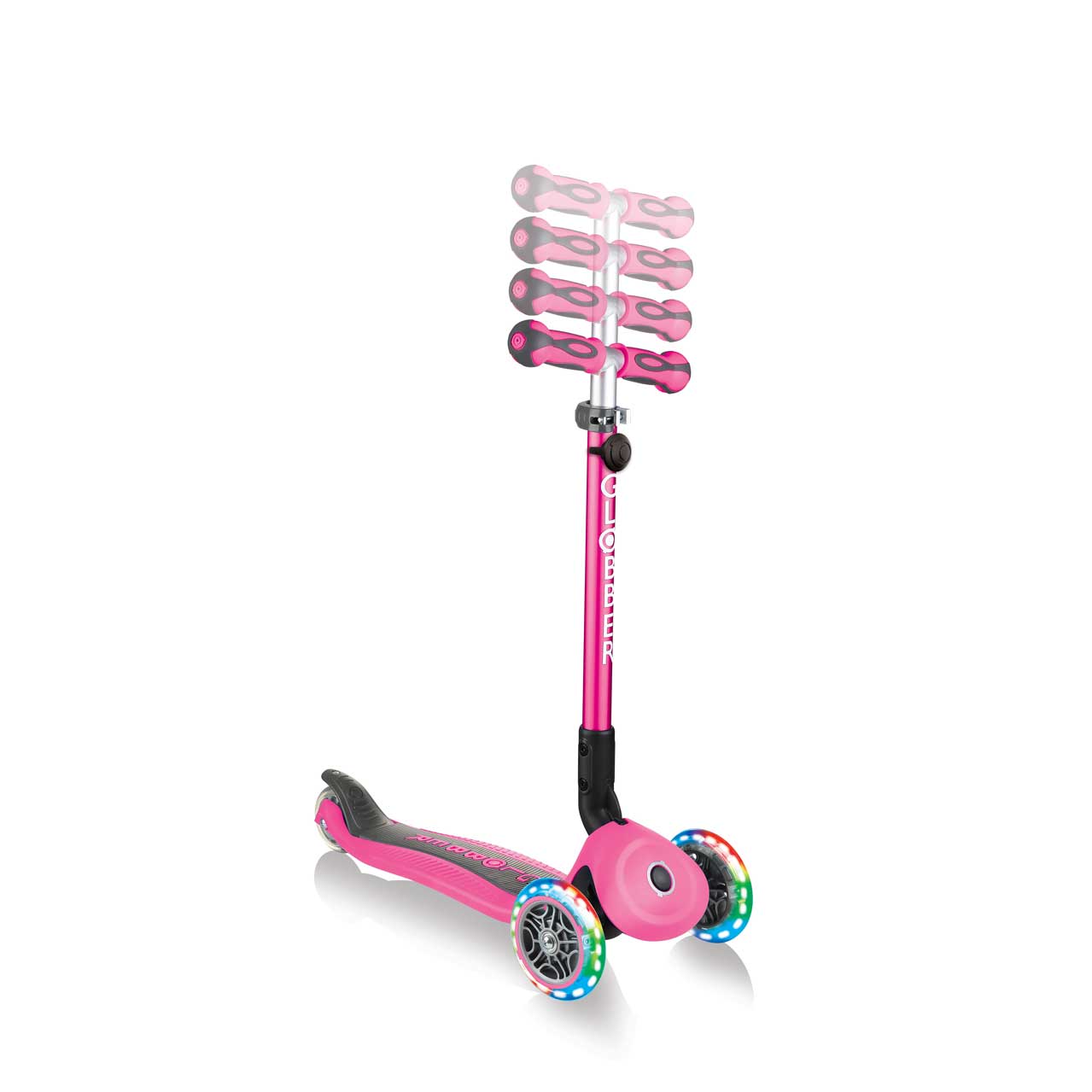 GO UP Deluxe Lights 5 in 1 Parental Control Scooter - Pink