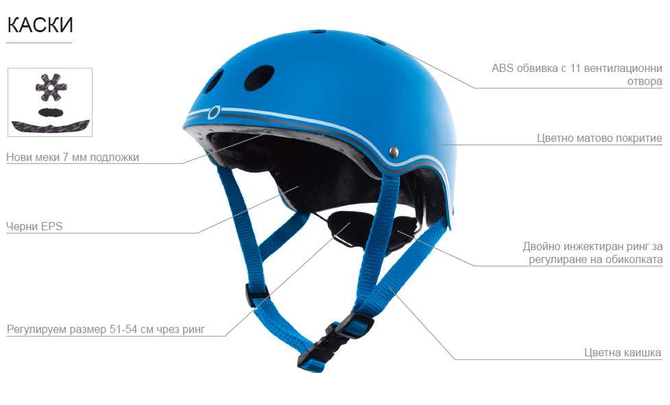 Colored bicycle and scooter helmet, 51-54 cm - Pink