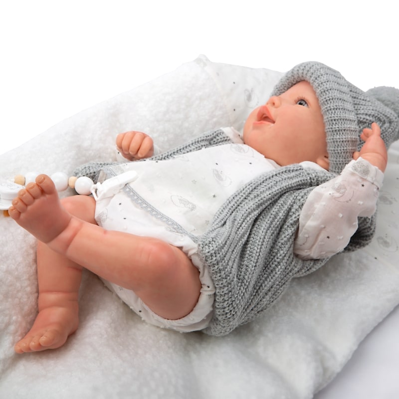 Smiling baby doll Daniela with pillow and accessories - 45 cm