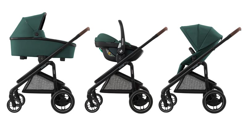 Комбинирана бебешка количка Maxi-cosi Plaza + 2в1 - essential green