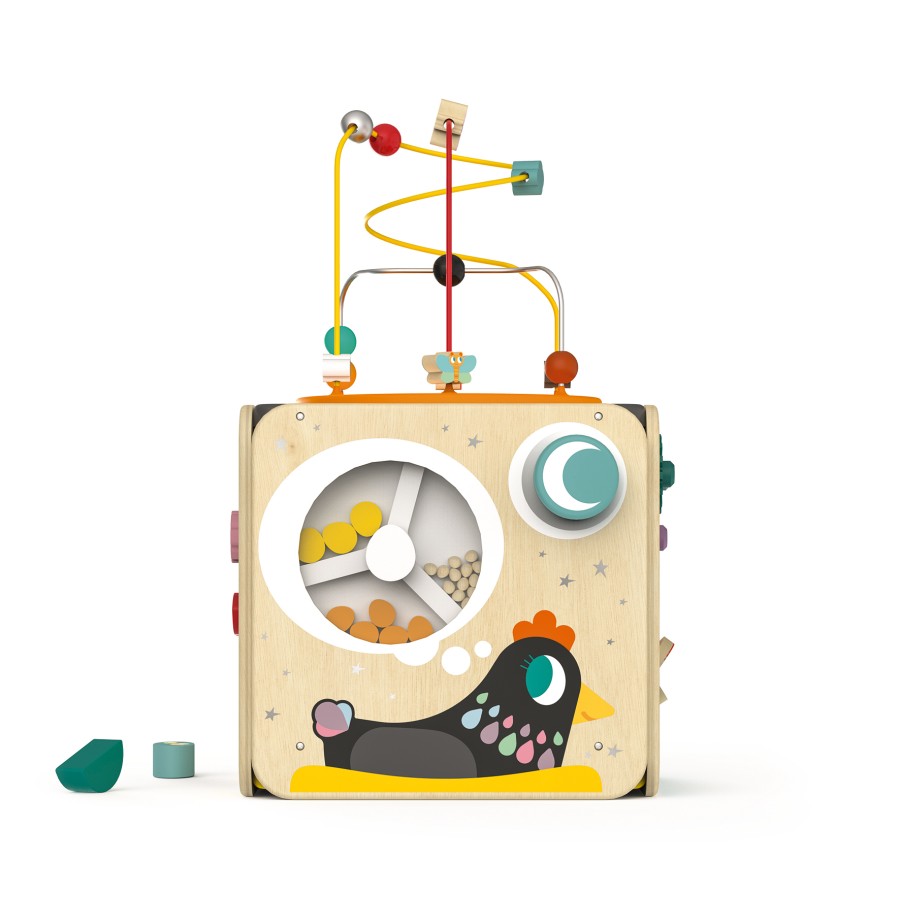 Didactic wooden active cube