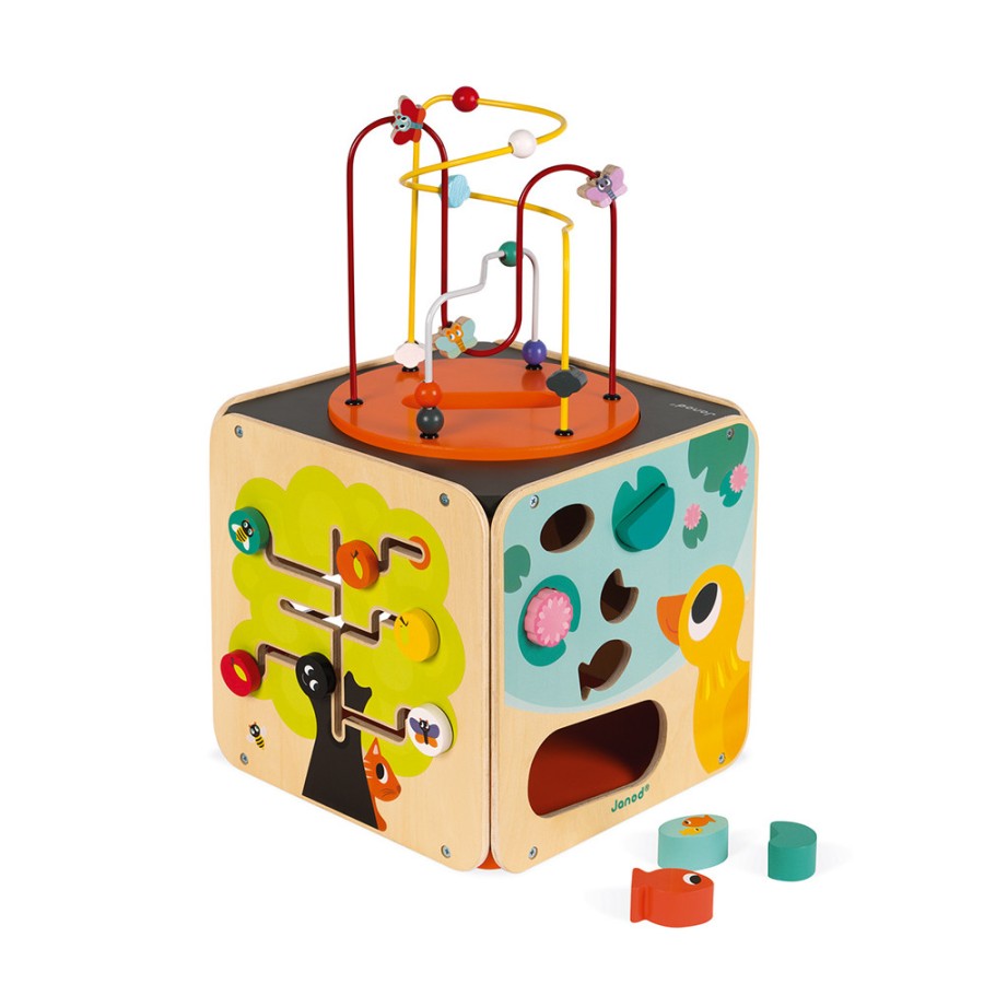 Didactic wooden active cube
