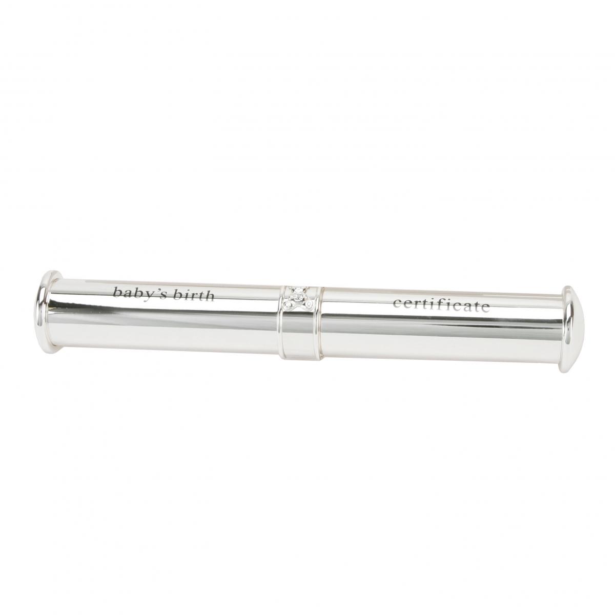 Bambino Silver Plated Birth Certificate Scroll