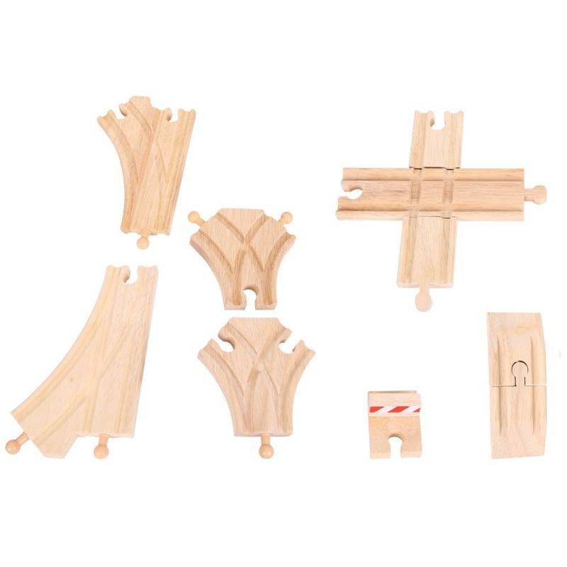 Комплект от дървени ЖП релси - Прави и разклоняващи
