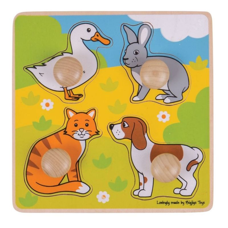 My first wooden puzzle with handles - Pets