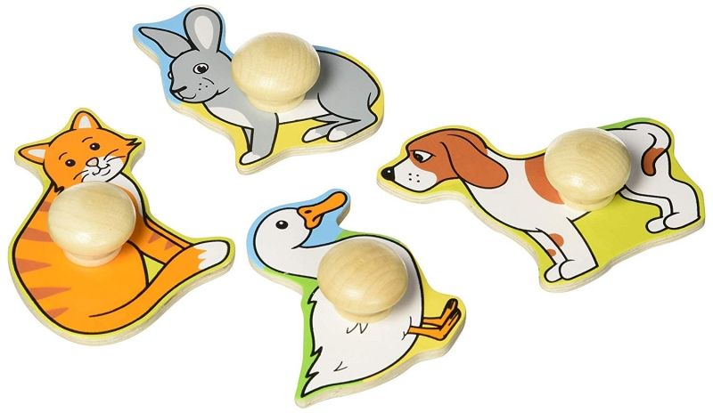 My first wooden puzzle with handles - Pets