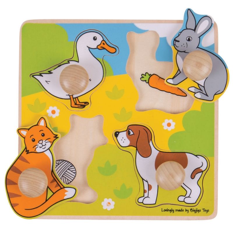 My first wooden puzzle with handles - Pets