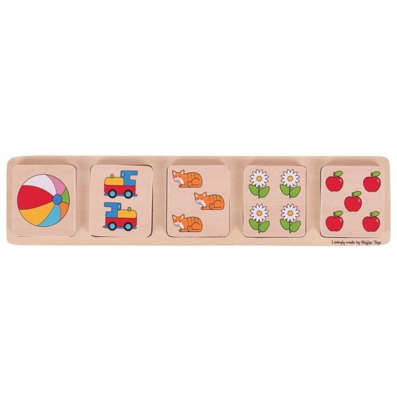 Дървен образователен пъзел - Повдигни и свържи цифрите