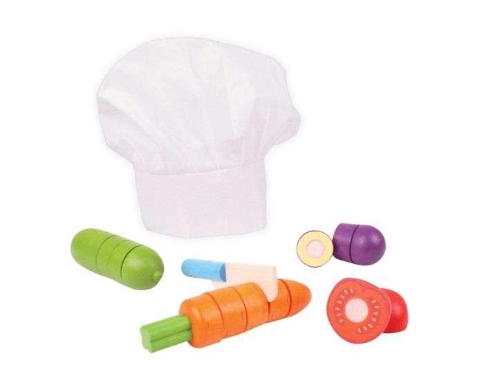 Дървен готварски комплект - Зеленчуци за рязане