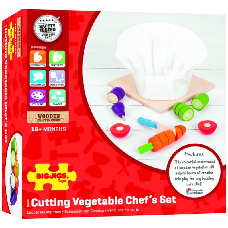 Дървен готварски комплект - Зеленчуци за рязане
