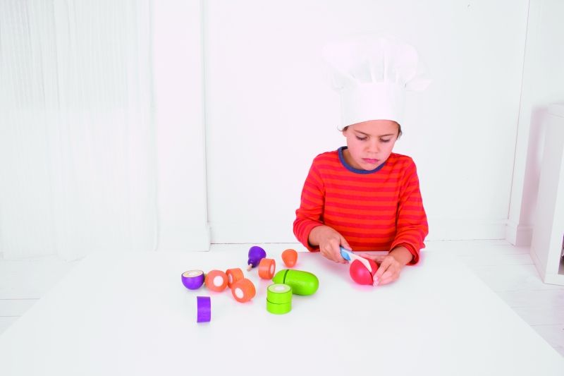 Дървен готварски комплект - Зеленчуци за рязане