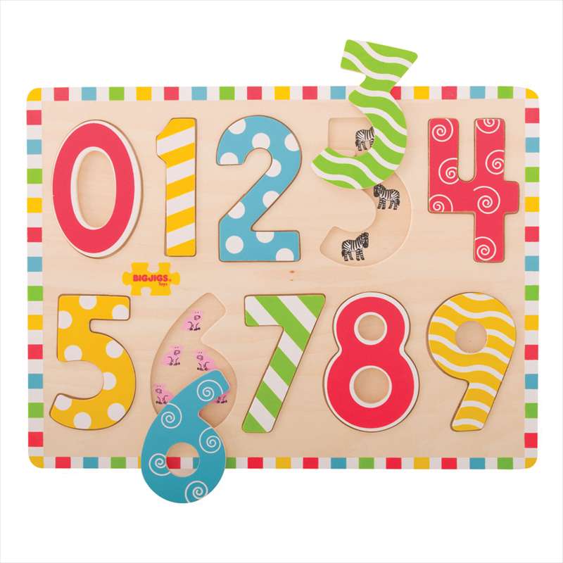 Дървен пъзел - Цифри - От 0 до 9