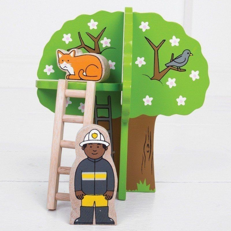 Комплект дървен влак - Пожарна