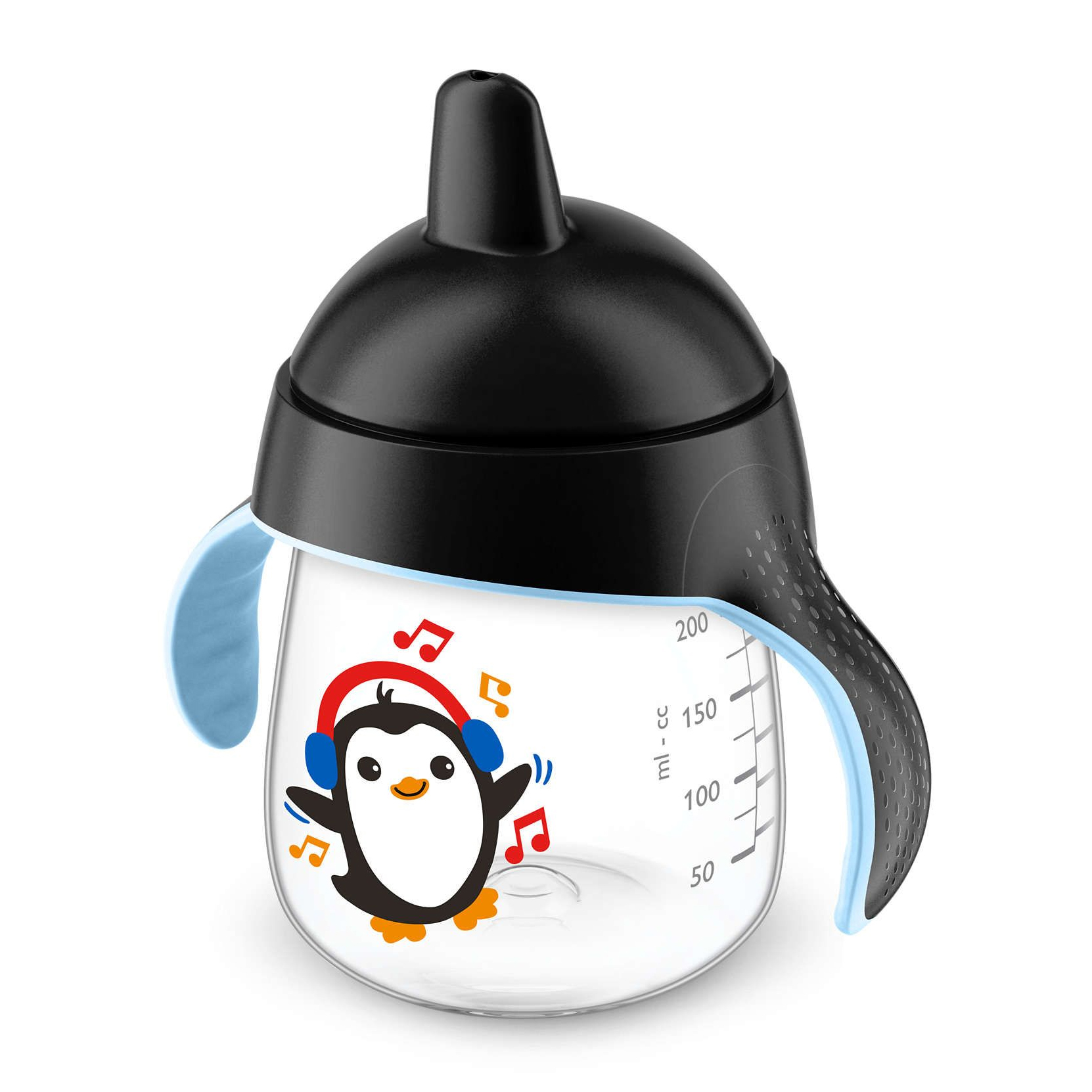 Philips AVENT Non-spill cup with hard tip 260 ml, 12m+, Penguin, black