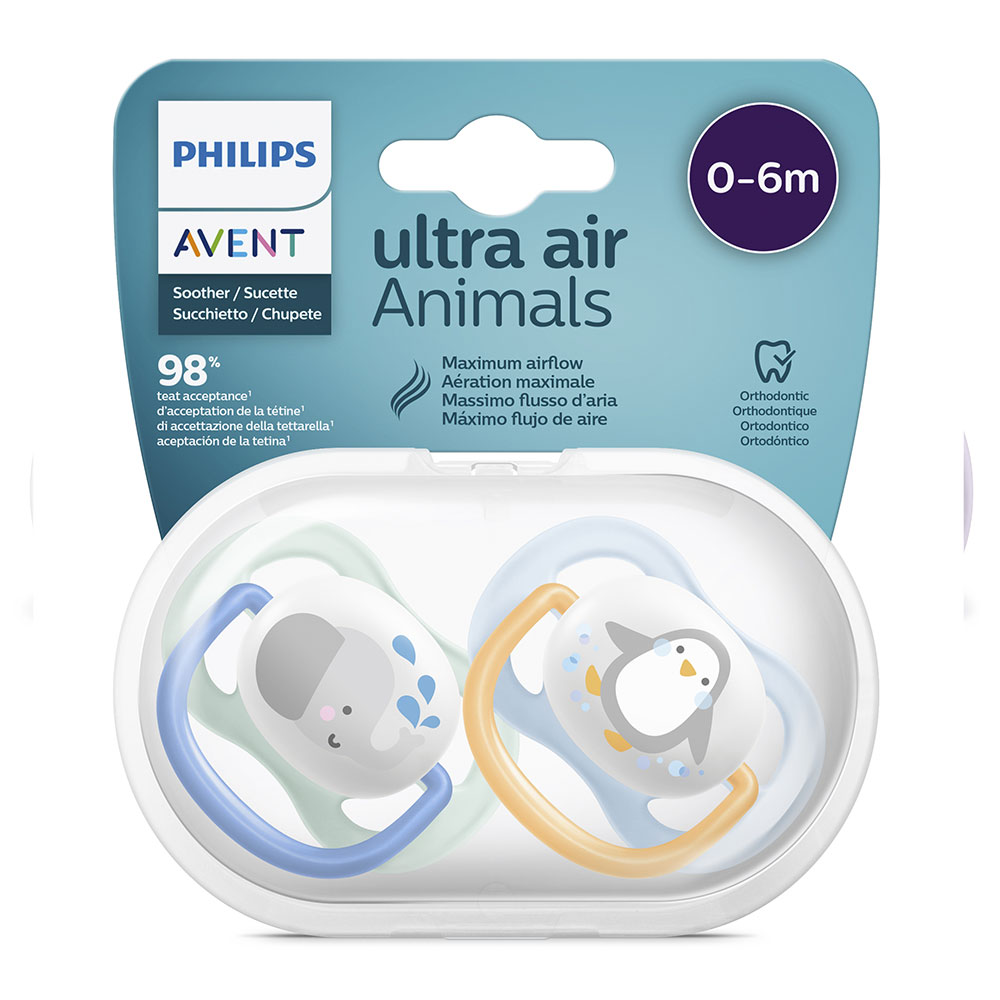 Залъгалки Ultra Air Animals 0-6м с декор Слон и Пингвин