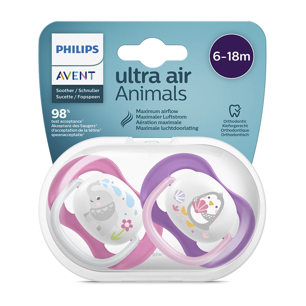 Залъгалки Ultra Air Animals 6-18м с декор Слон и Пингвин
