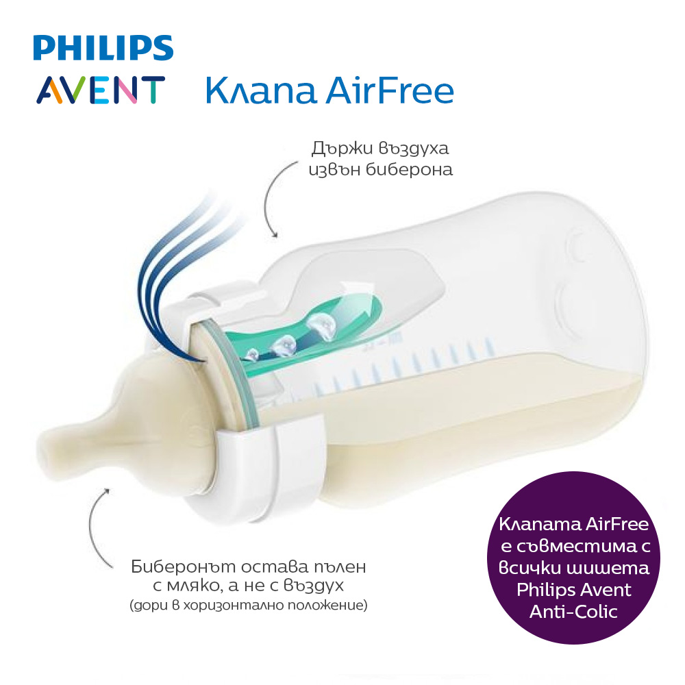 Шишета Anti-Colic с клапа AirFree 125 мл 0м+ 2 бр./оп.