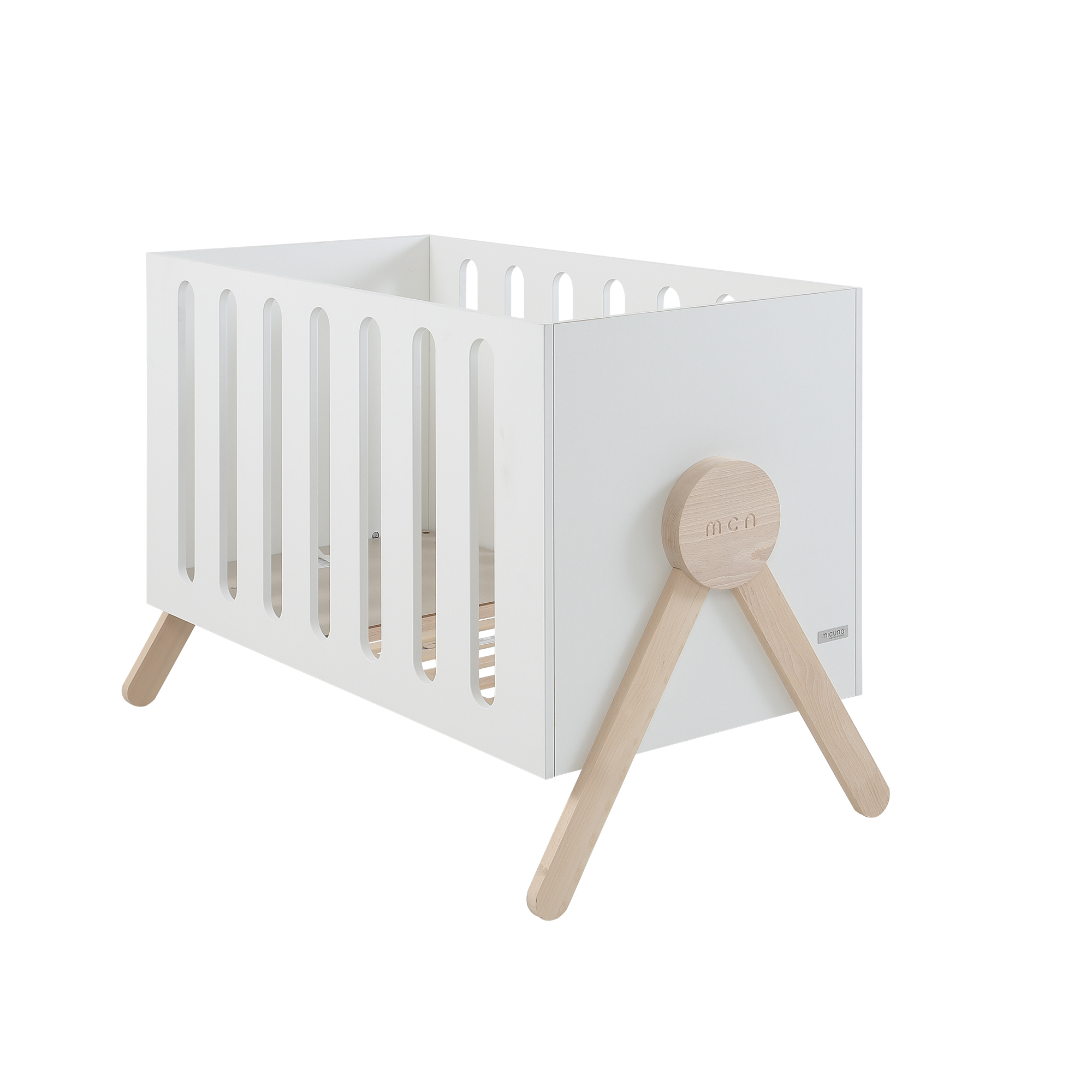 MICUNA Transforming children’s bed BIG SWING COT, 70/140 cm - white/scandinavian