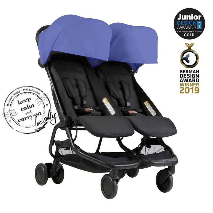 Mountain Buggy Количка за две деца Nano DUO Nautical (черно и синьо)