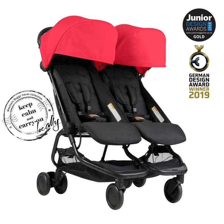Mountain Buggy Количка за две деца Nano DUO Ruby (черно и червено)