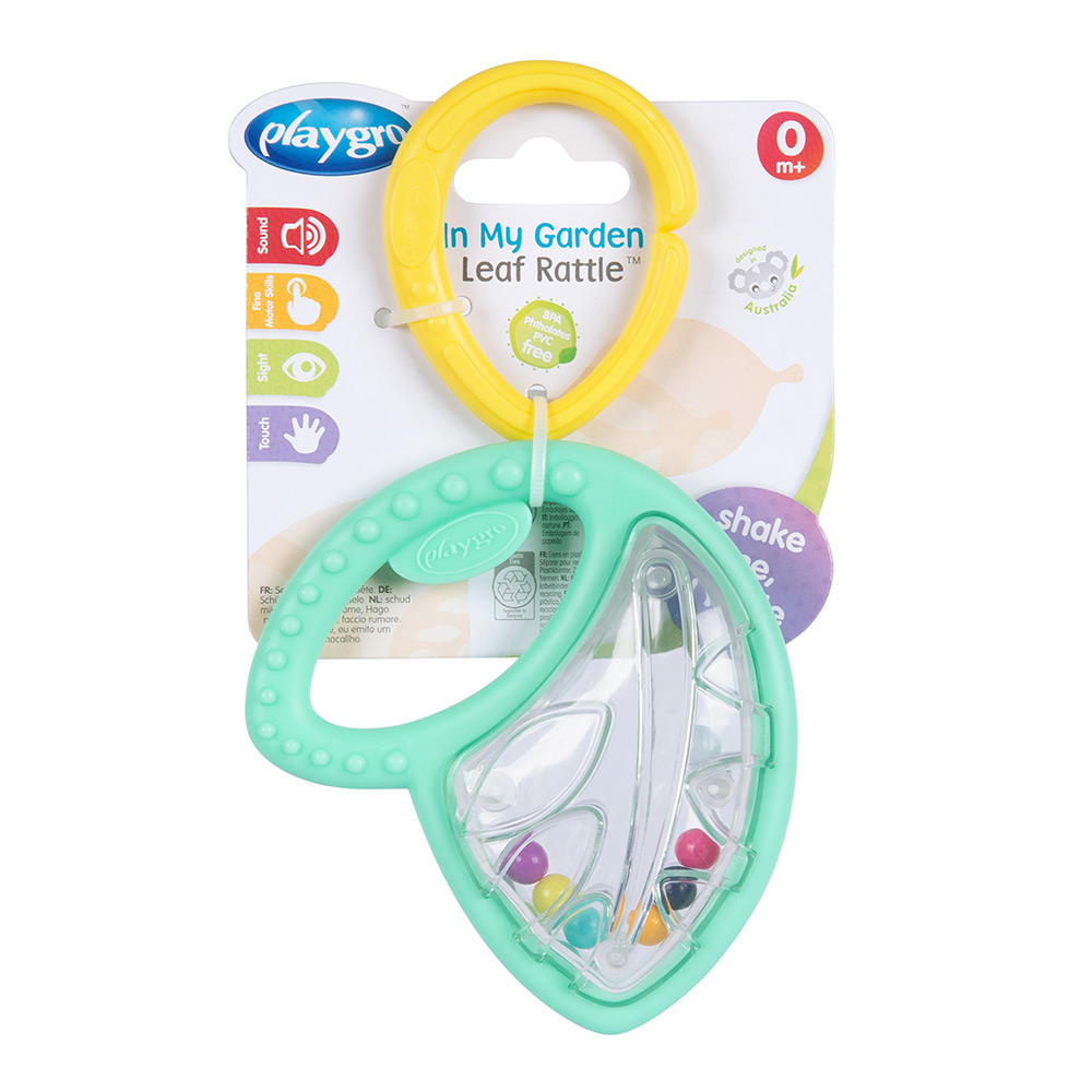PLAYGRO Дрънкалка листо, 0м+