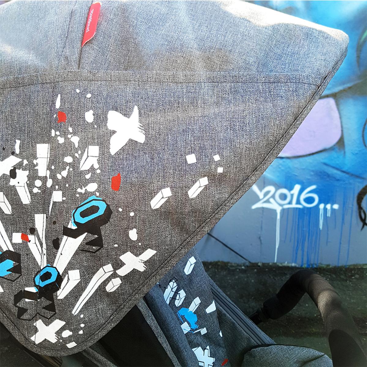 Phil & Teds Stroller Sport V5 for one or born children, graffiti