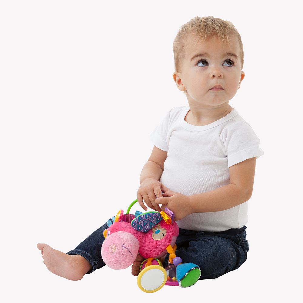 PLAYGRO Дрънкалка Кончето Хоп Троп, 3м+, Розова