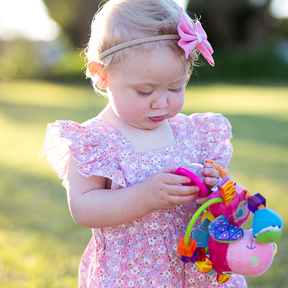 PLAYGRO Дрънкалка Кончето Хоп Троп, 3м+, Розова