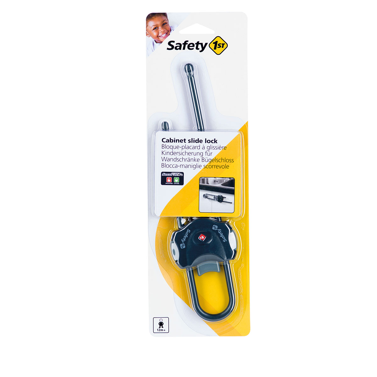SAFETY 1ST Устройство за заключване на шкаф с плъзгач – сив цвят