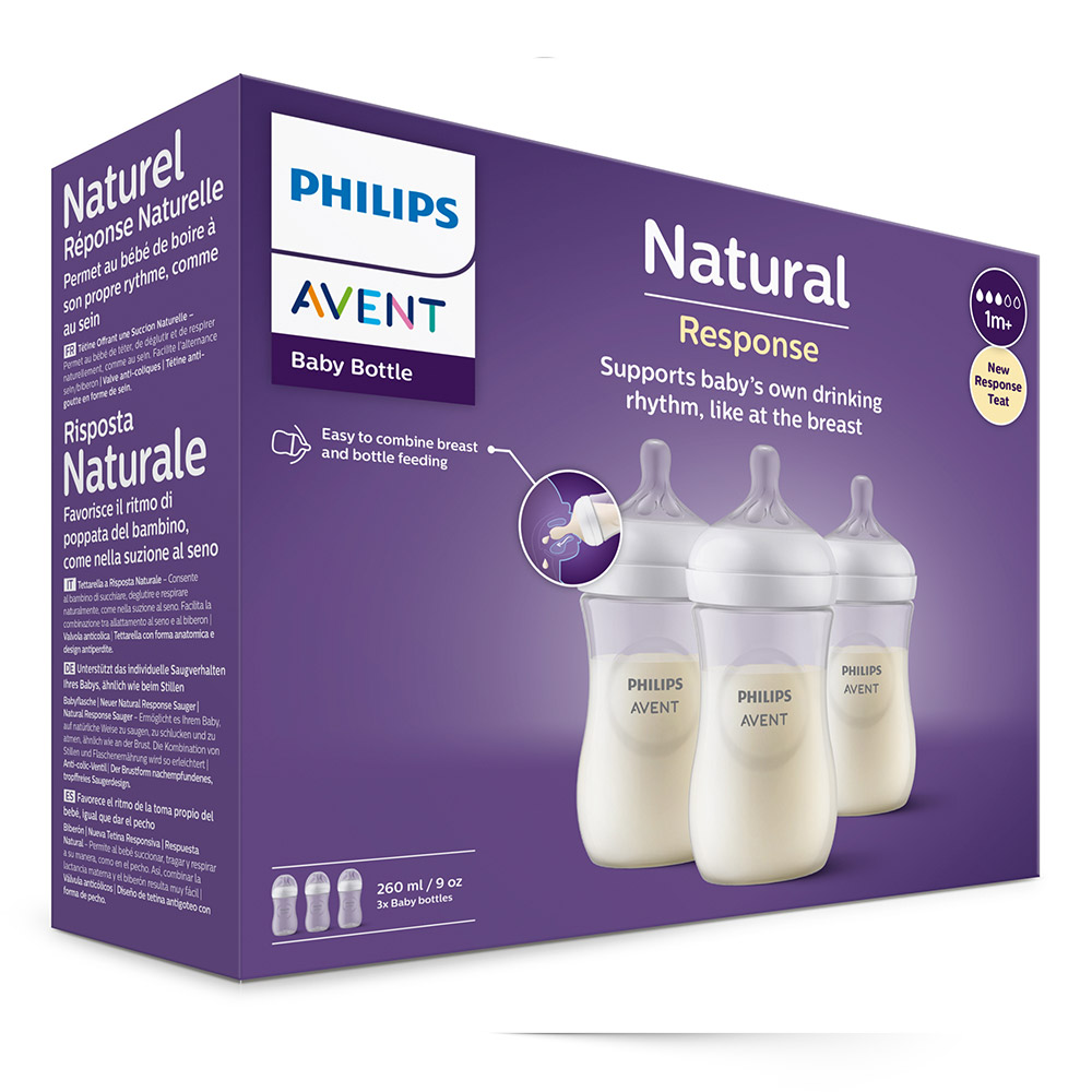 Комплект 3 бр. шишета Natural Response 260 мл 1м+