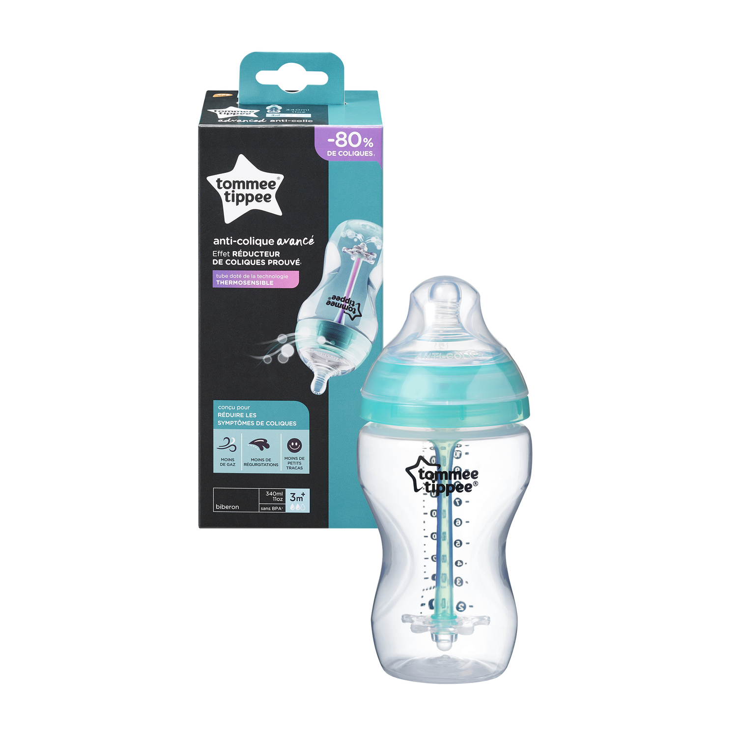 Tommee Tippee Шише за хранене Advanced Anti-Colic 3м+, 340 мл