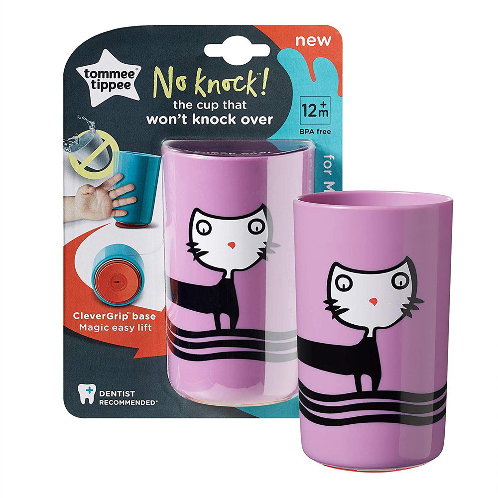 Tommee Tippee Супер чаша 300мл, 12м+ (не се преобръща, лесно се вдига), Лилава
