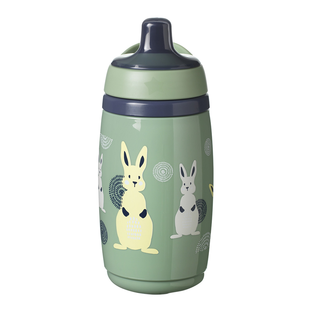 SuperStar Spill-proof thermos with sports tip 266 ml 12m+, BACSHIELD, green