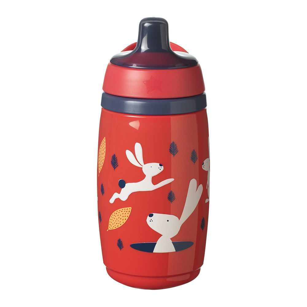 SuperStar Spill-proof tumbler with sports tip 266ml 12m+, BACSHIELD, red