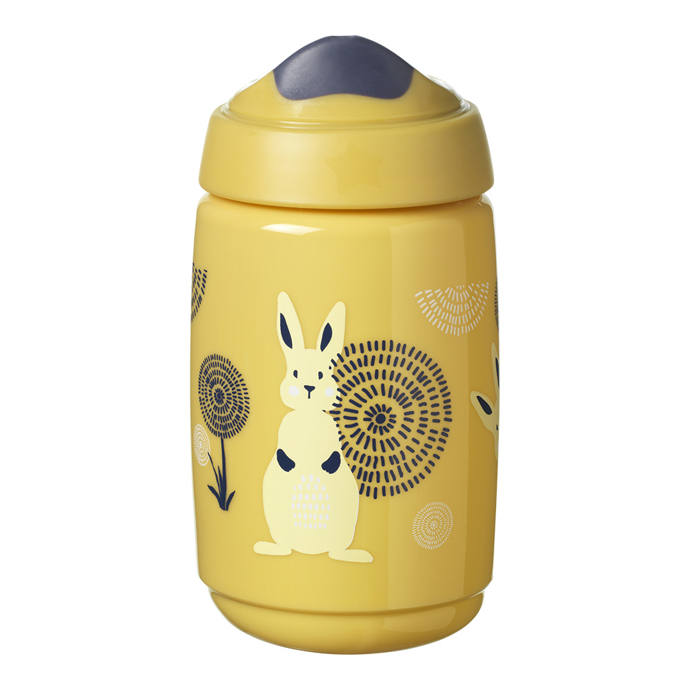 SuperStar Spill-proof cup with hard tip 390ml 12m+, BACSHIELD, yellow