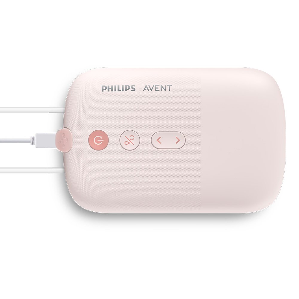 Двойна електрическа помпа Philips AVENT Natural Motion Advanced SCF395/31 с 2 бр. полипропиленови шишета 125 мл с биберон Natural Response 0м+, 5 бр. торбички за кърма и 4 бр. подплънки