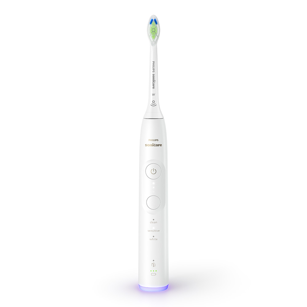 Акумулаторна четка за зъби Philips Sonicare HX7410/02 серия 6500 със звукова технология Next-Generation, 3 режима на четкане, 3 интензитета, светлинен сензор за натиск, 2 накрайника, калъф за път